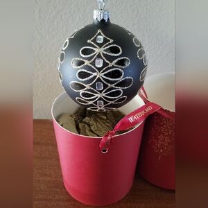 RETIRED! Waterford Holiday Heirloom Studs and Scroll Ball Ornament